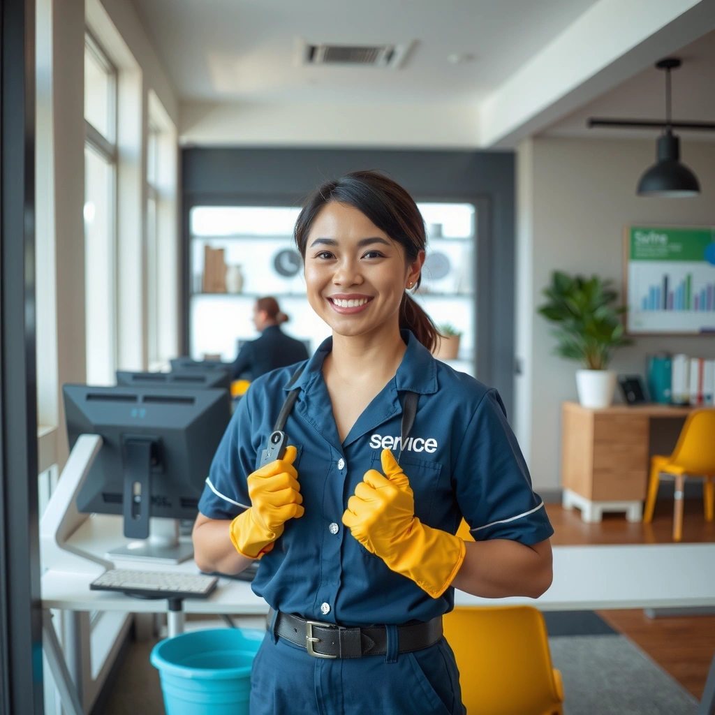 Customer service representative helping clients